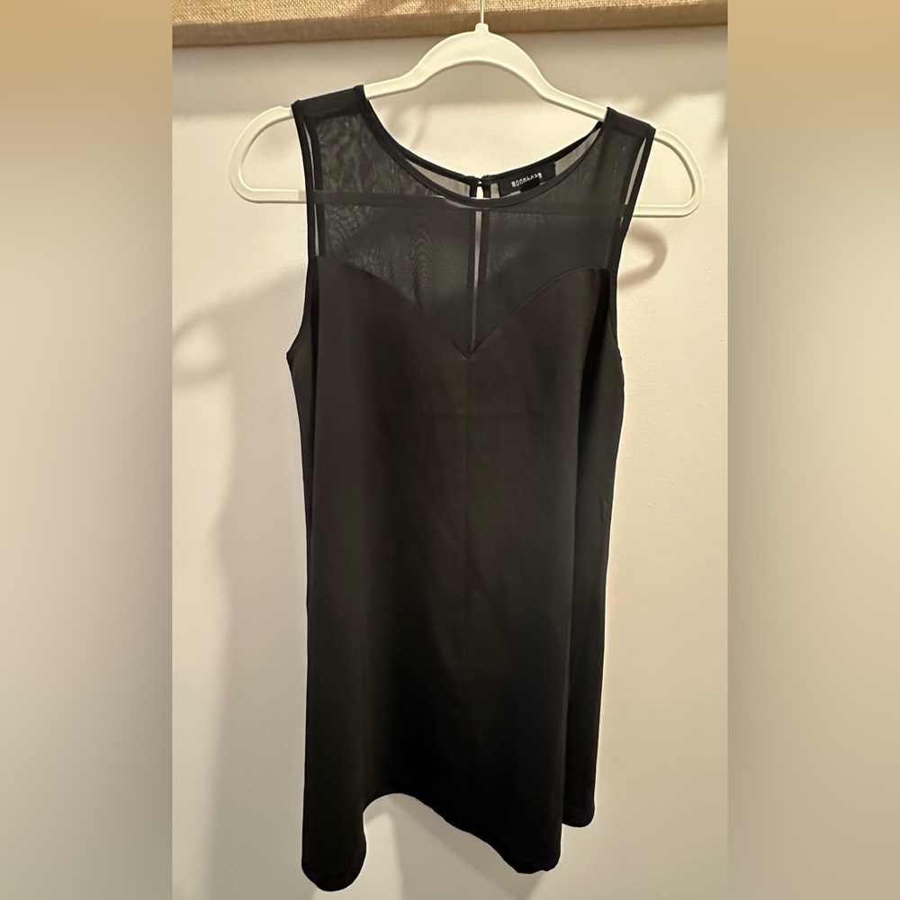 Moonbeam black sleeveless dress with mesh